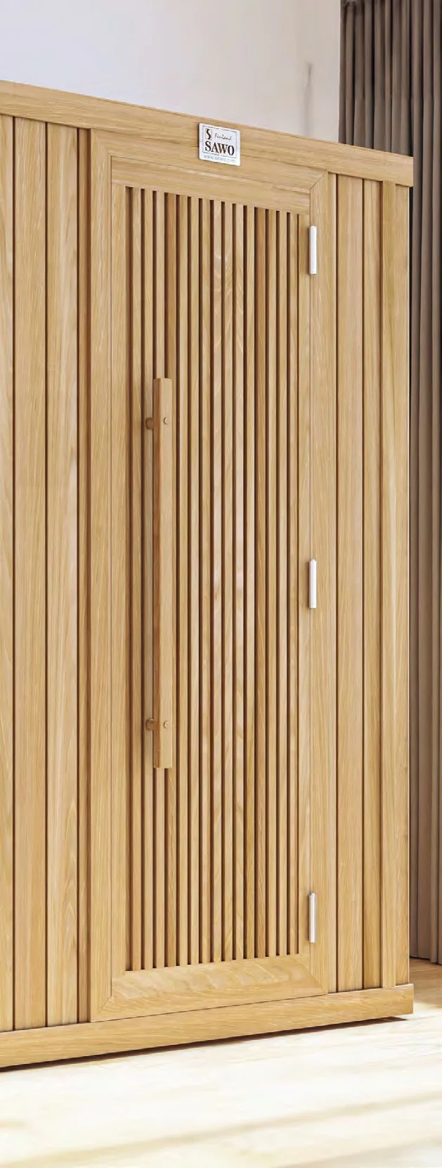SAWO Stripe wooden sauna door with vertical slats