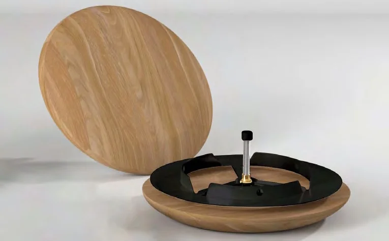 Wooden SAWO ventilation cover disc mounted on a sauna wall