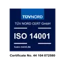ISO 14001 certification mark — held by SAWO, Finland