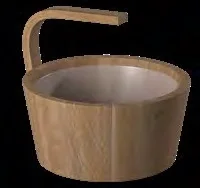 SAWO wooden pail with a curved handle